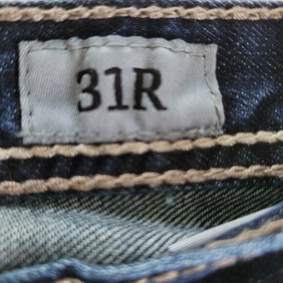 BKE Tyler Jeans Men’s 31x29 Straight Leg Blue Dark Wash Altered Hem Casual Denim - Picture 9 of 12